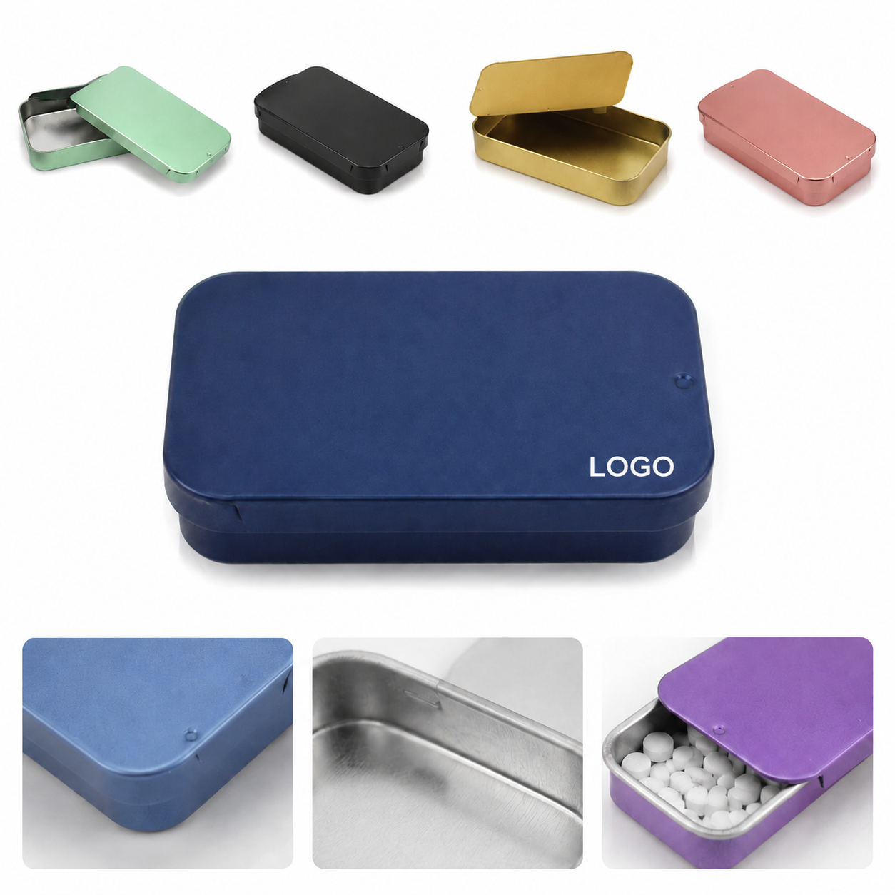 Pocket-Sized Sliding Metal Storage Case for Mints and Small Essentials