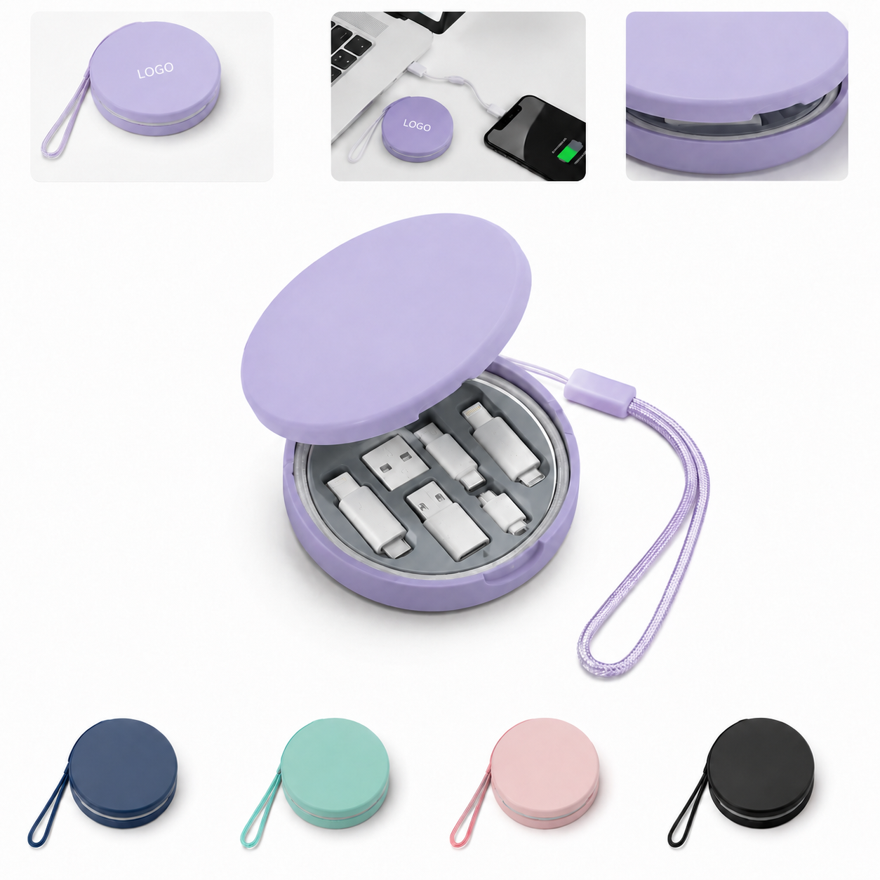 Multi-Tip Retractable Charging Solution in Pastel Casing