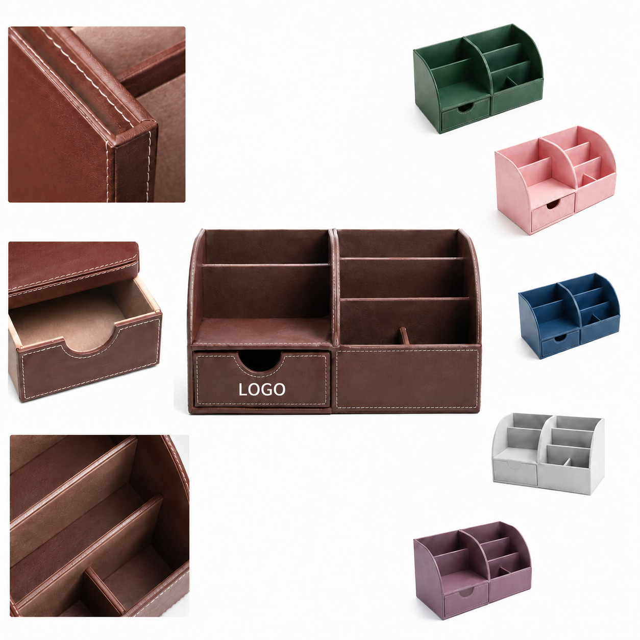 Multi-Functional Desktop Stationery Caddy with Integrated Storage Drawer
