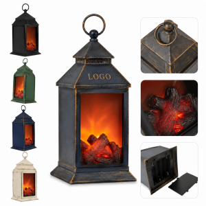 Vintage-Style LED Fireplace Lantern with Dual Power Modes