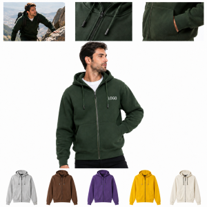Premium Heavyweight Full-Zip Men's Fleece Hoodie