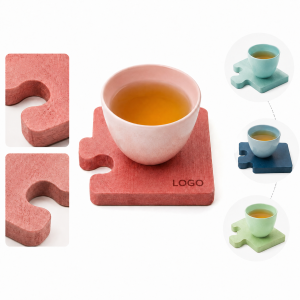 Interlocking Wood Fiber Puzzle Coasters